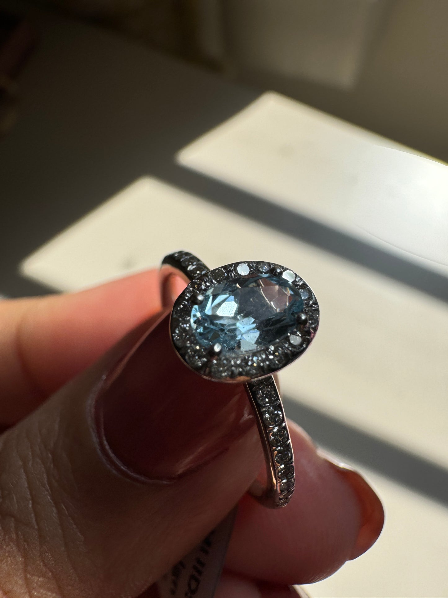 Azure Halo Blue Topaz 14K/18K Gold Ring