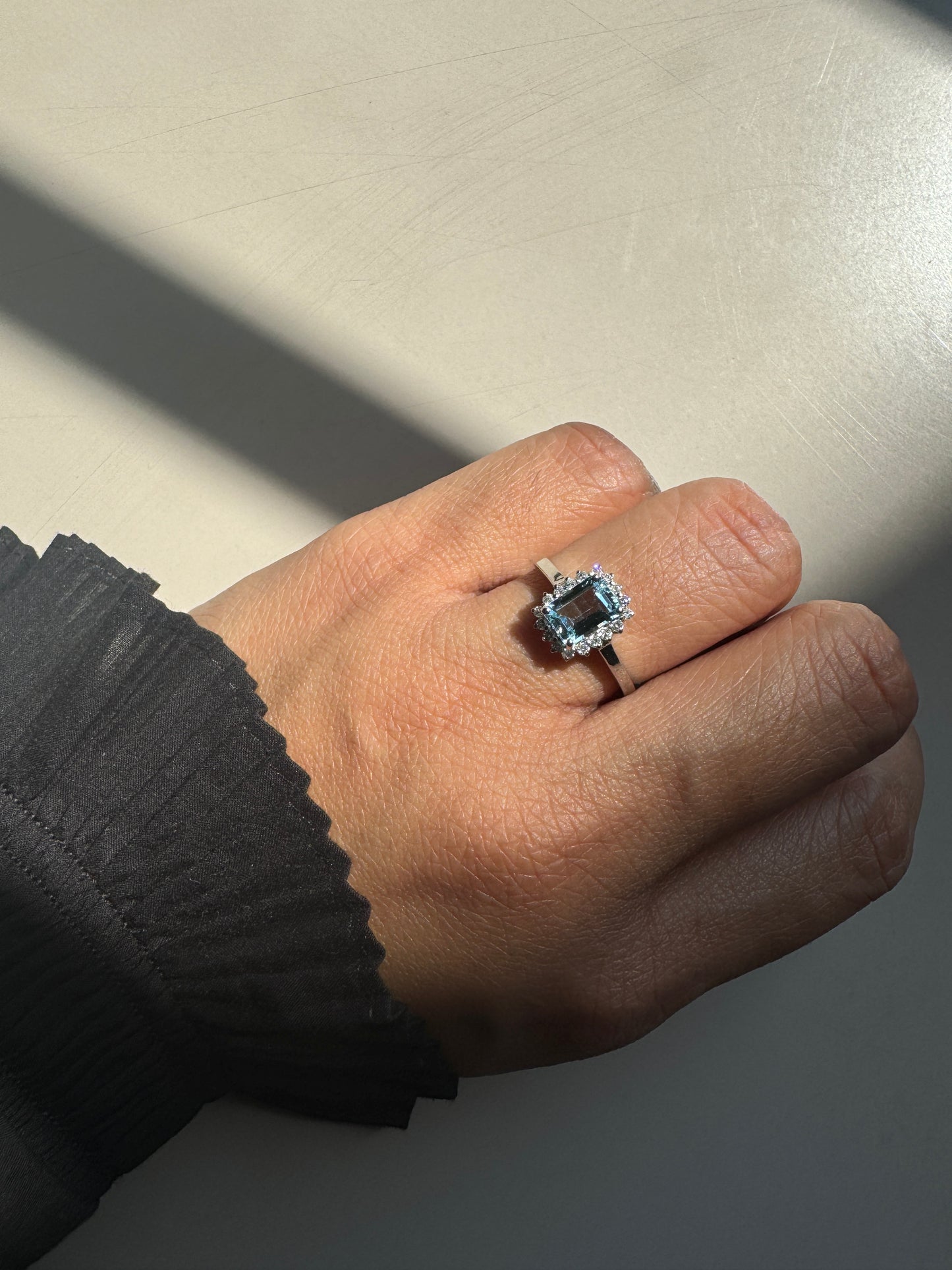 Arctic Light Blue Topaz Gold Ring