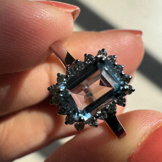Arctic Light Blue Topaz Gold Ring