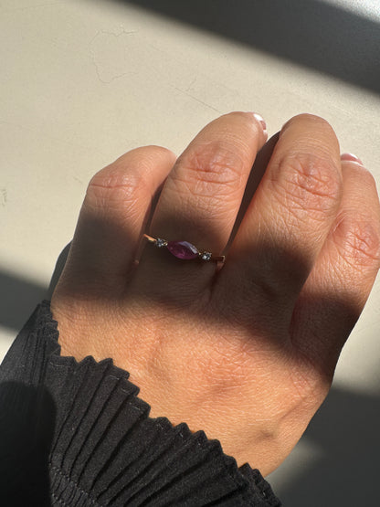 Dewdrop Ruby Gold Ring