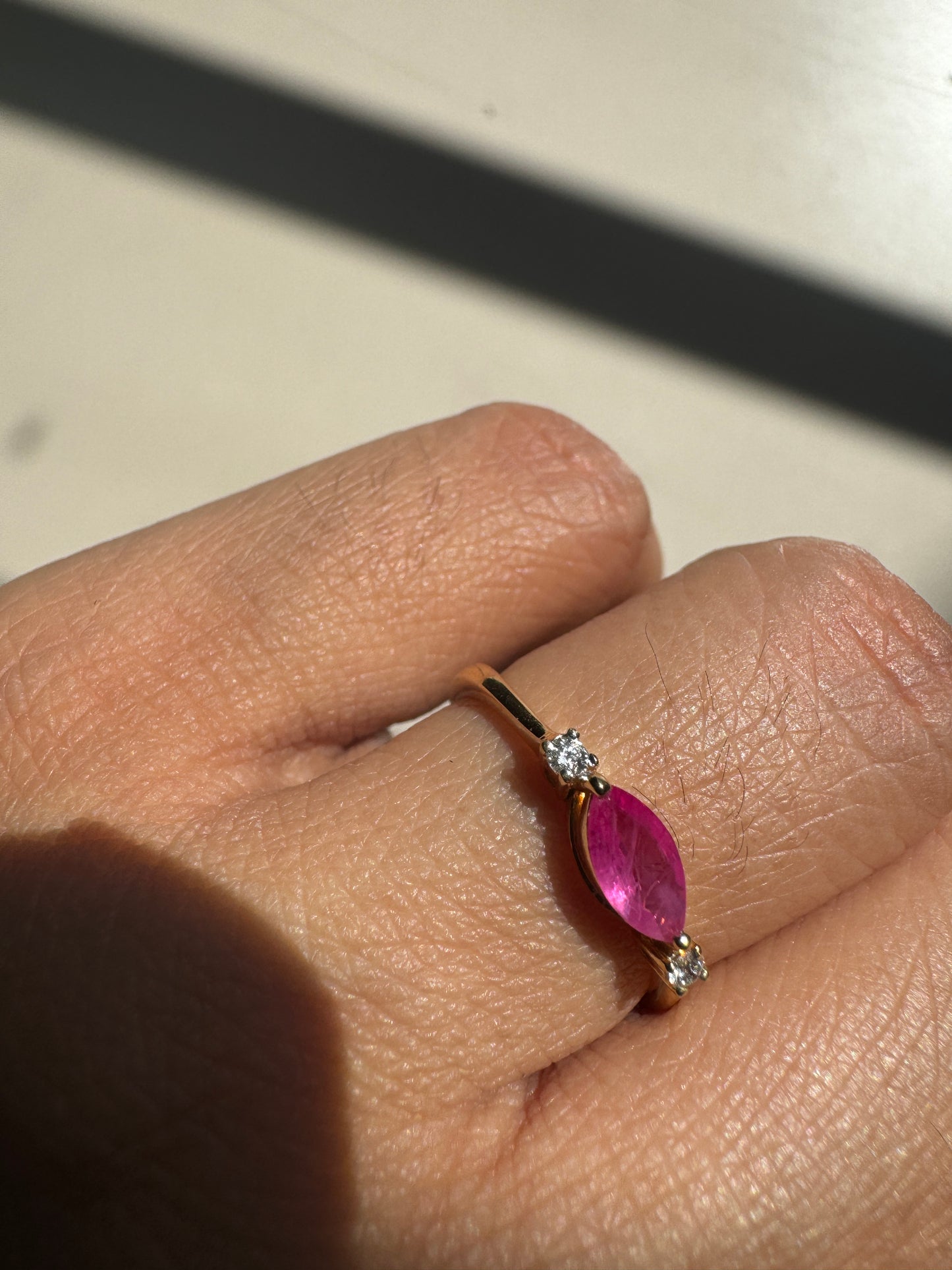 Dewdrop Ruby Gold Ring