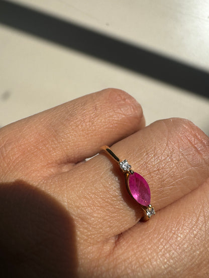 Dewdrop Ruby Gold Ring