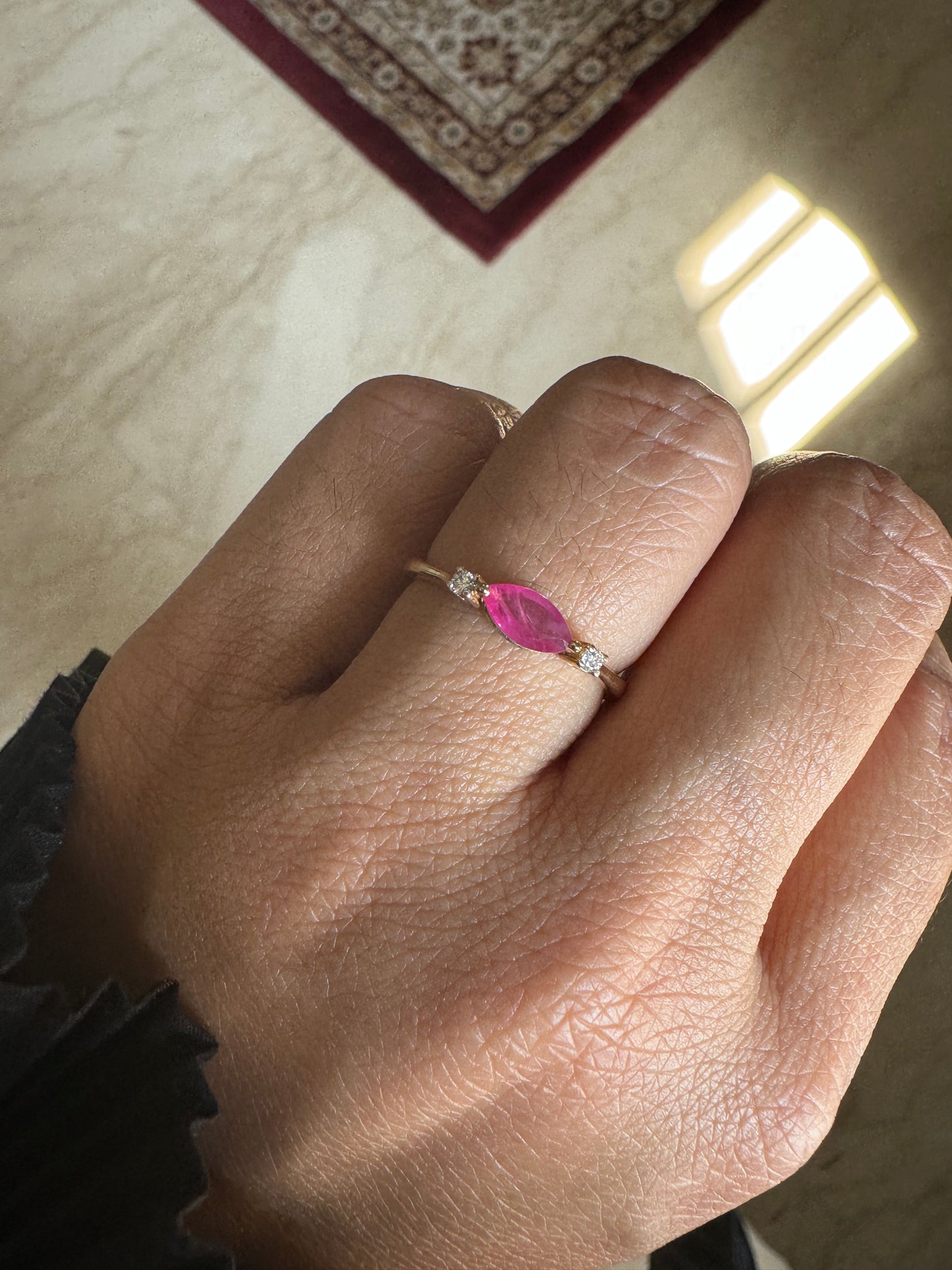 Dewdrop Ruby Gold Ring