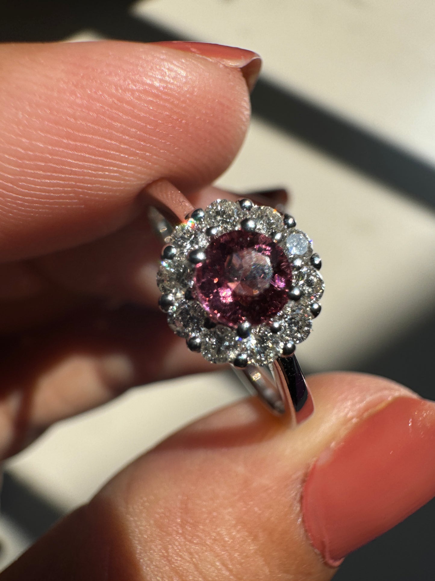 Magnolia Pink Tourmaline Gold Ring