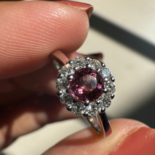 Magnolia Pink Tourmaline Gold Ring