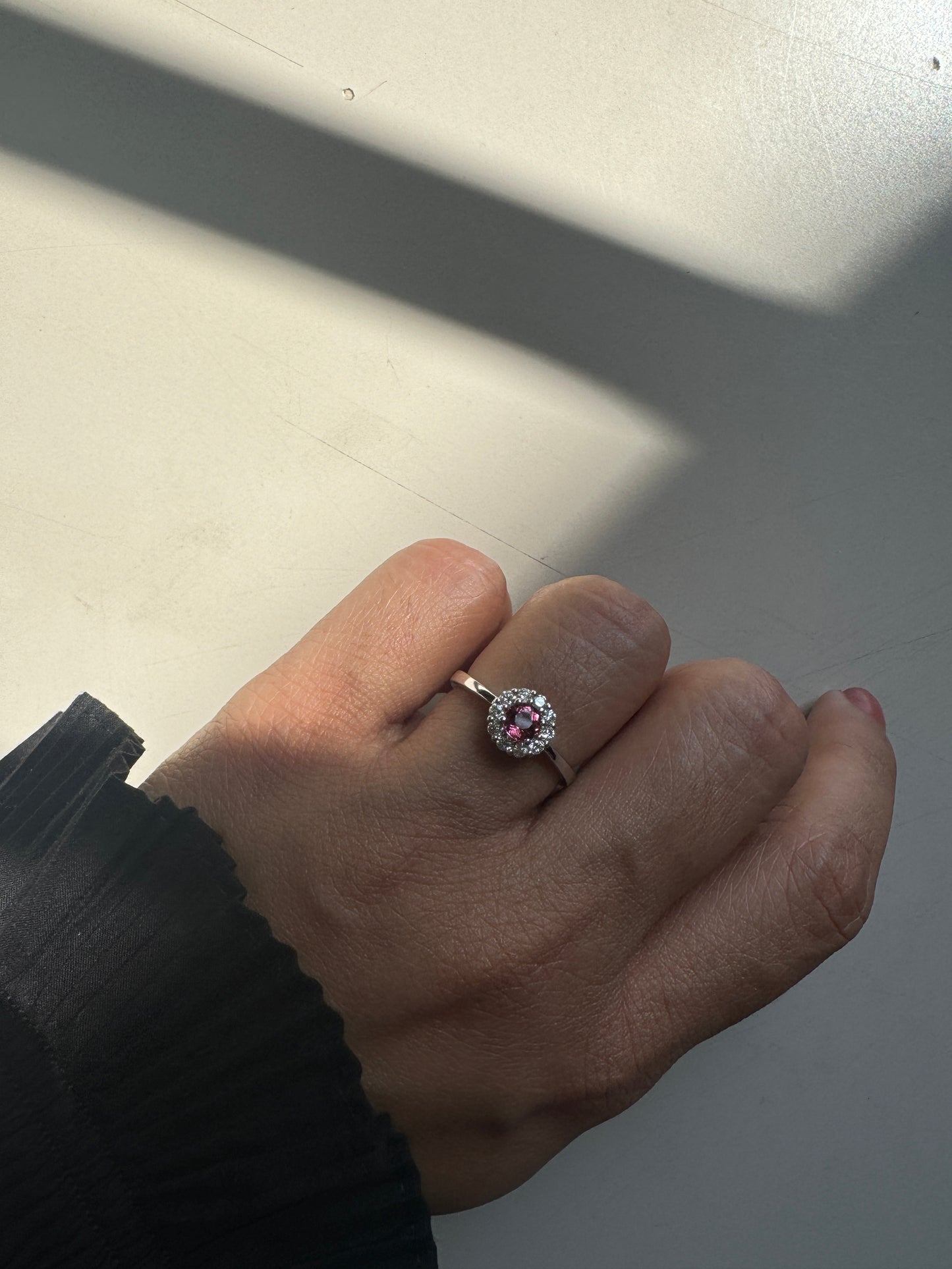 Magnolia Pink Tourmaline Gold Ring