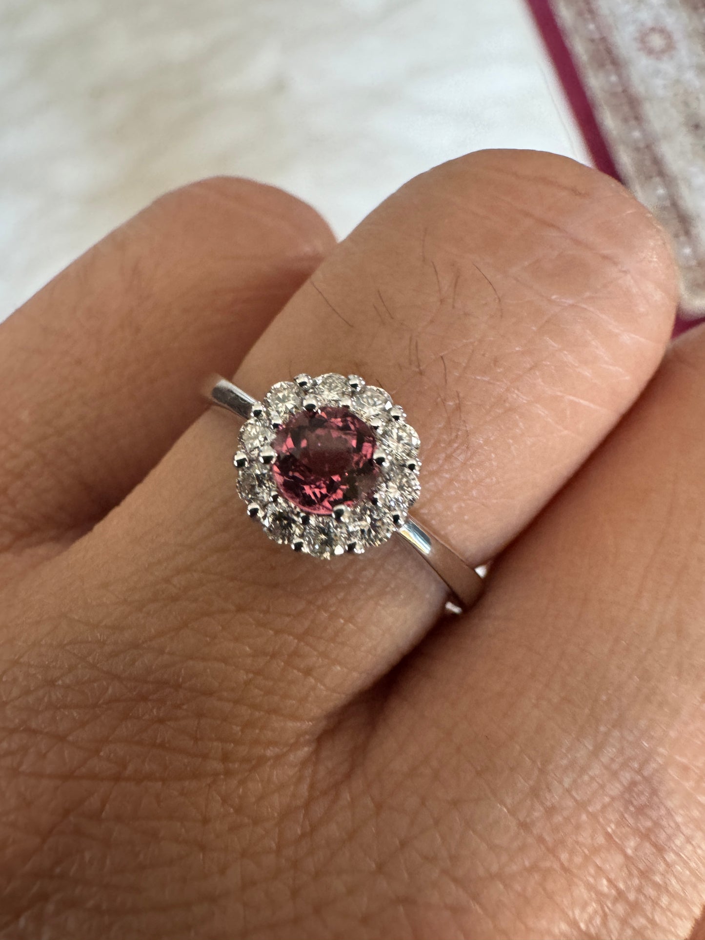 Magnolia Pink Tourmaline Gold Ring