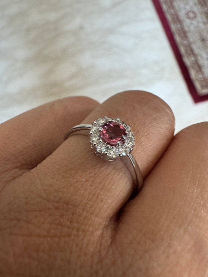 Magnolia Pink Tourmaline Gold Ring