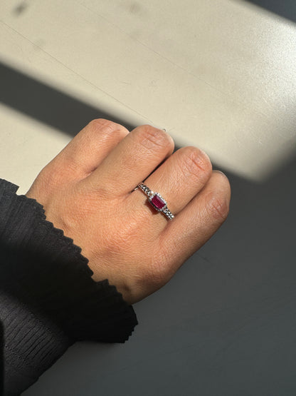 Crimson Chain Ruby Gold Ring
