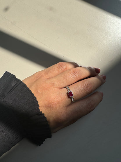 Crimson Chain Ruby Gold Ring