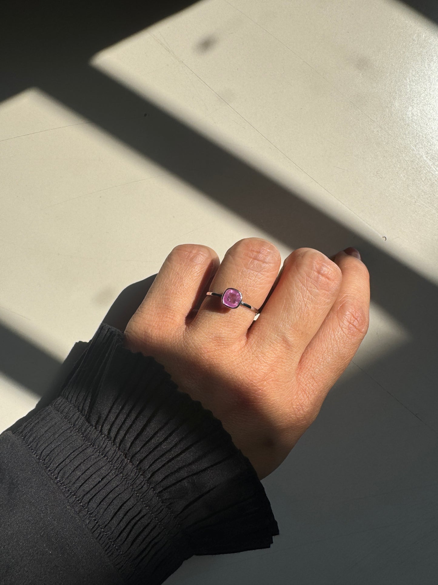Blush Tourmaline Gold Ring