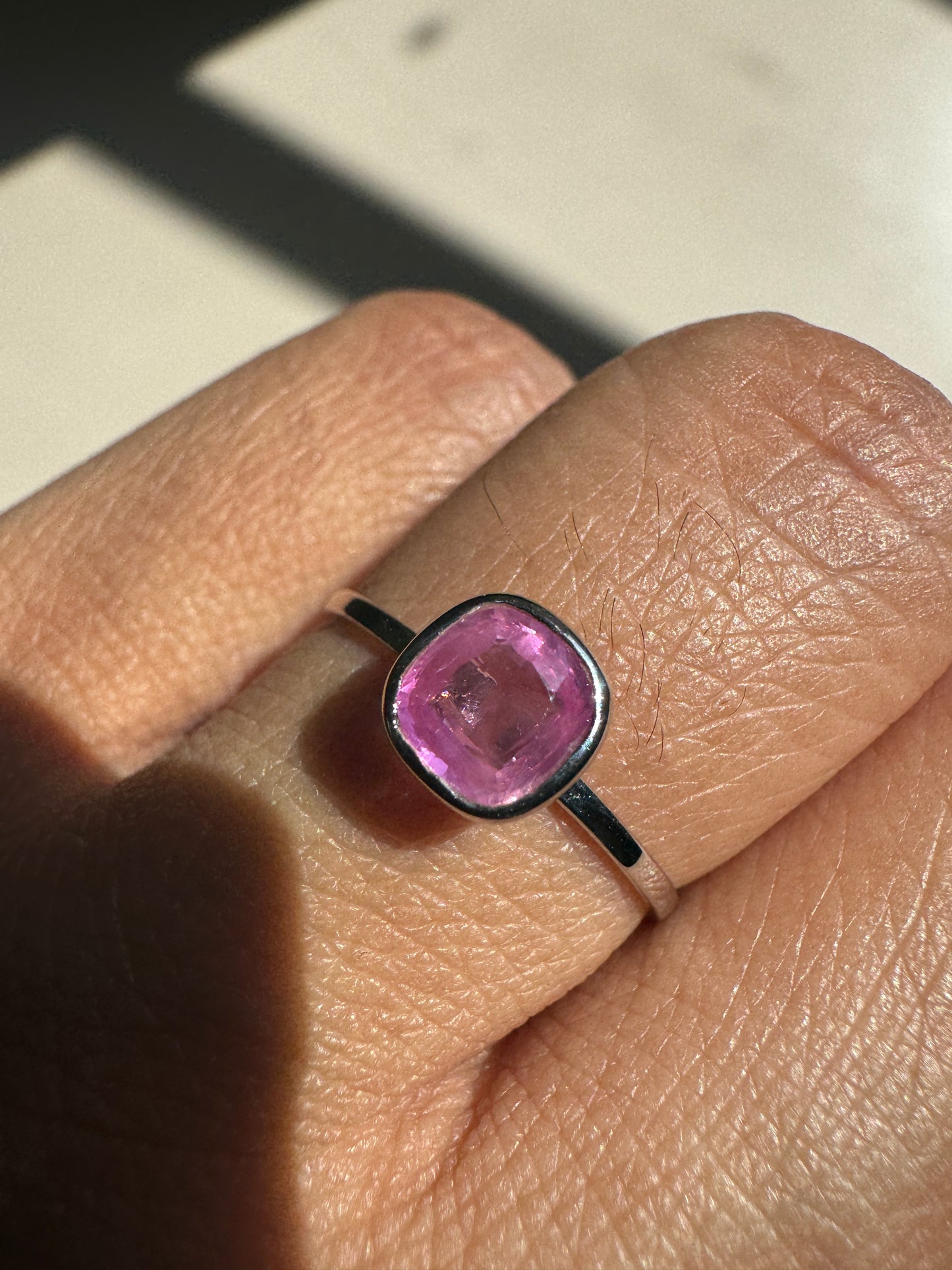 Blush Tourmaline Gold Ring