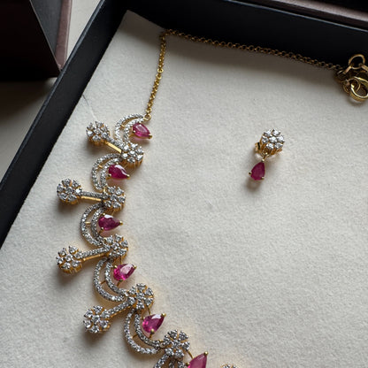 ‘Noor’ - The ruby necklace with earrings