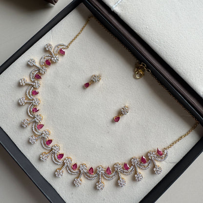 ‘Noor’ - The ruby necklace with earrings