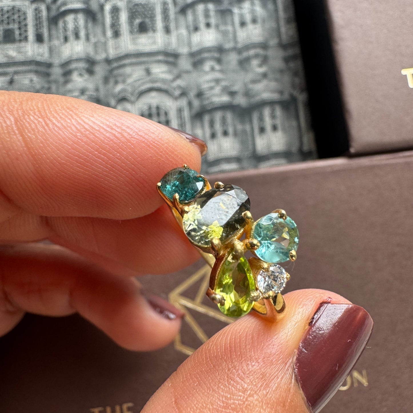 Mosaic Green Tourmaline Ring