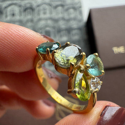Mosaic Green Tourmaline Ring