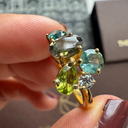 Mosaic Green Tourmaline Ring