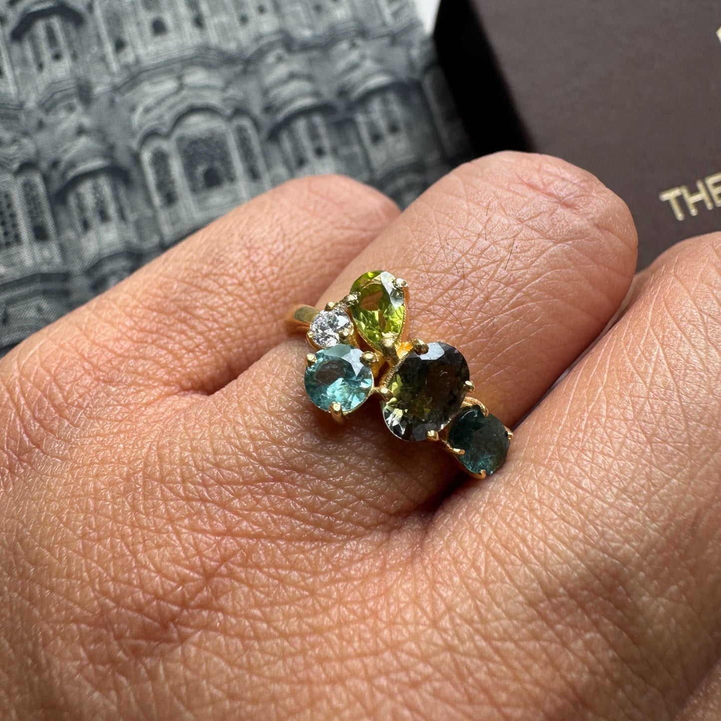 Mosaic Green Tourmaline Ring