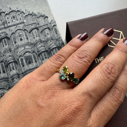 Mosaic Green Tourmaline Ring