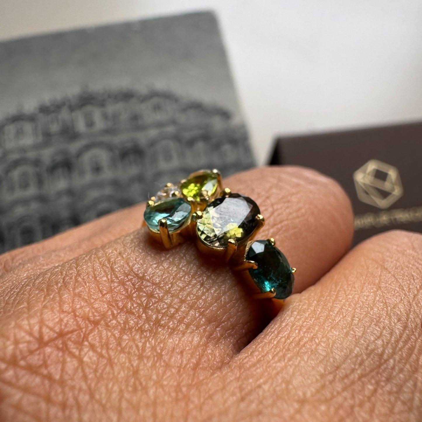 Mosaic Green Tourmaline Ring
