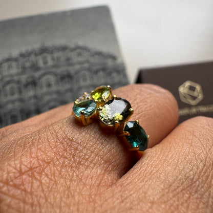 Mosaic Green Tourmaline Ring