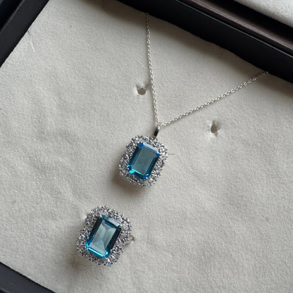 Blue Grace Swiss Blue Topaz Pendant