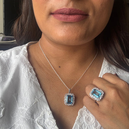 Blue Grace Swiss Blue Topaz Pendant