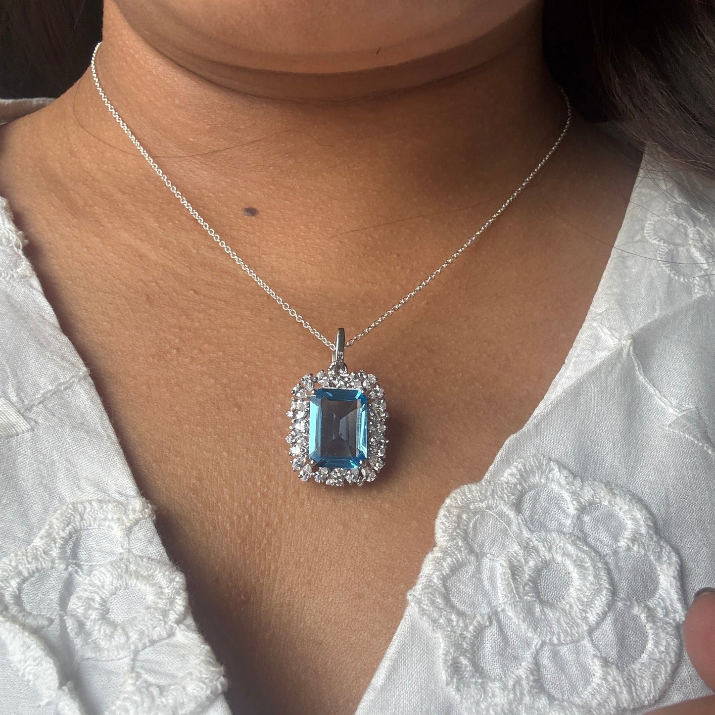 Blue Grace Swiss Blue Topaz Pendant