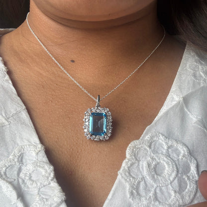 Blue Grace Swiss Blue Topaz Pendant