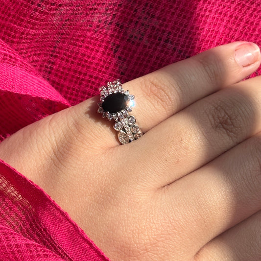 'Orna' Black Onyx Natural Ring