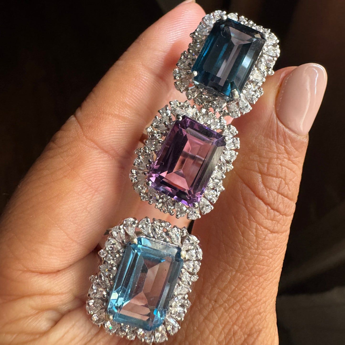 Halo Majesty London Blue Topaz Ring