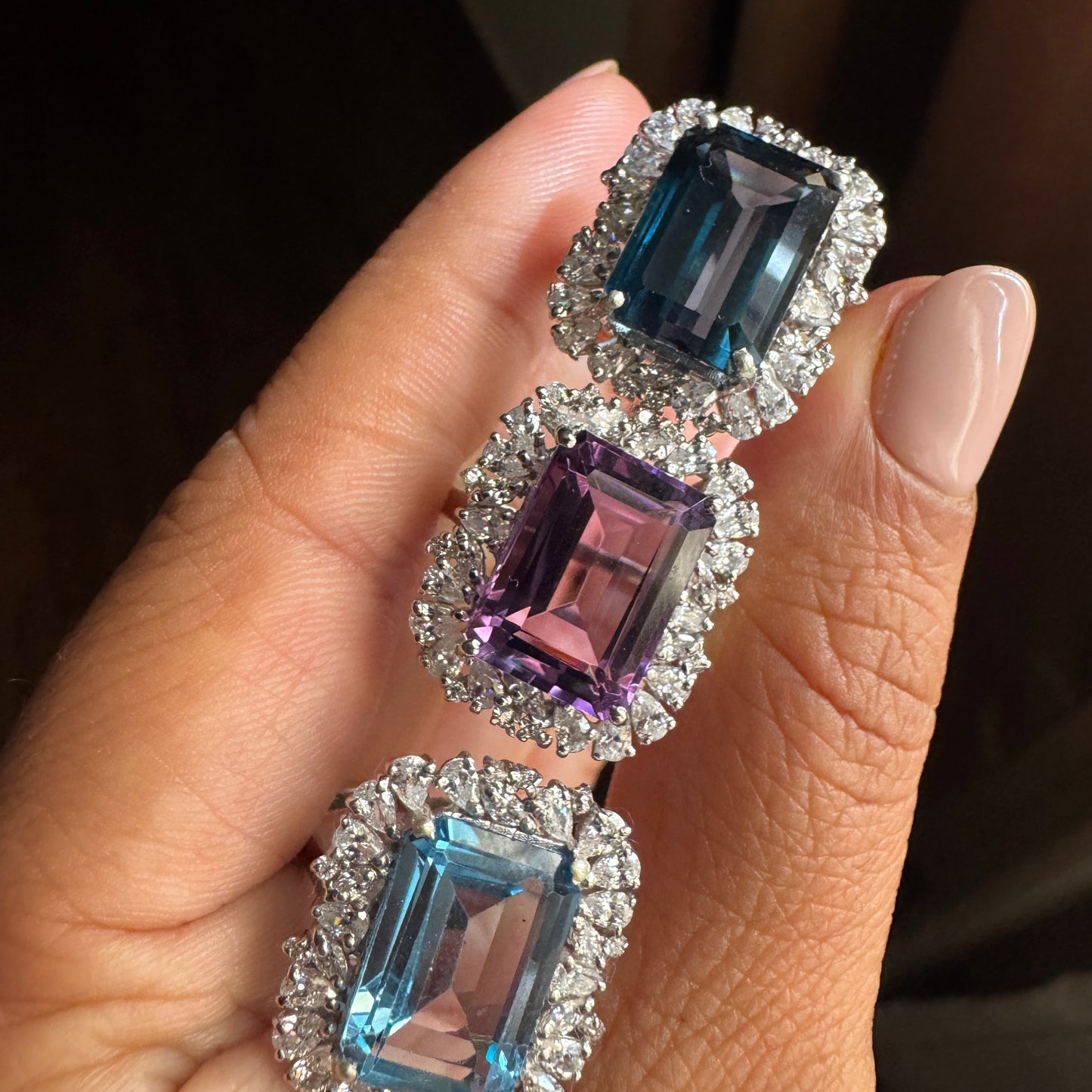 Halo Majesty Natural Amethyst Ring
