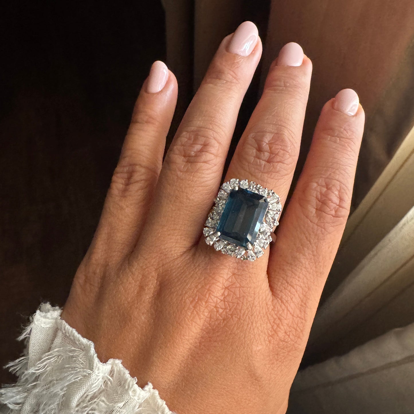 Halo Majesty London Blue Topaz Ring