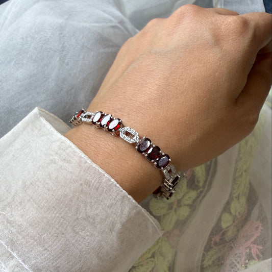 The Garnet Affair Statement Tennis Bracelet