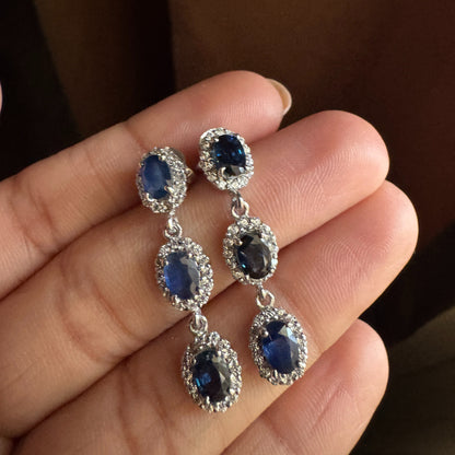 Trinity Glow Natural Sapphire Earrings
