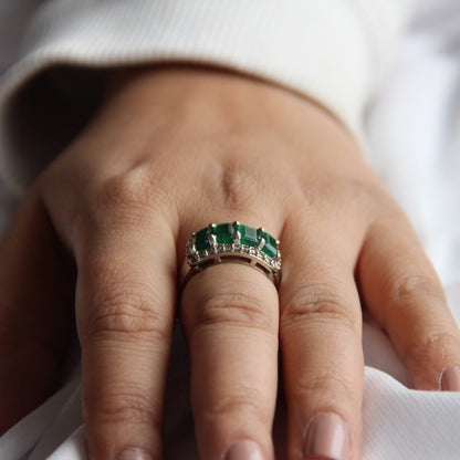 Cubic Mara Natural Emerald Ring