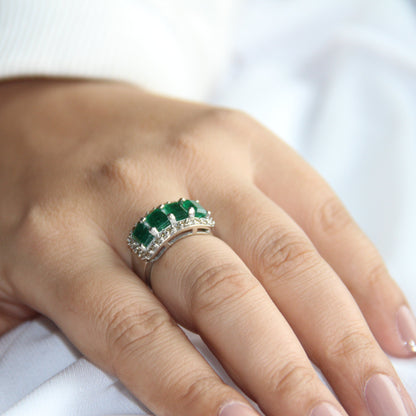 Cubic Mara Natural Emerald Ring