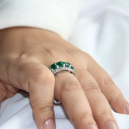 Cubic Mara Natural Emerald Ring