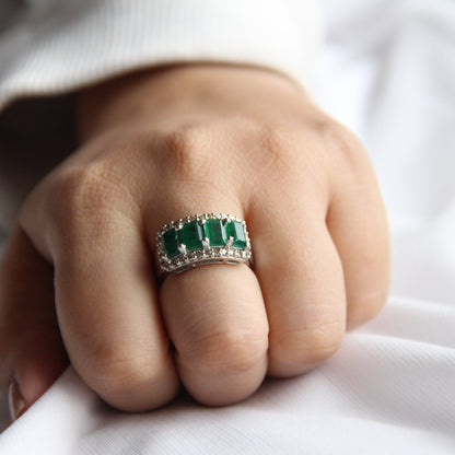 Cubic Mara Natural Emerald Ring