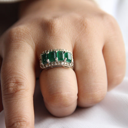 Cubic Mara Natural Emerald Ring