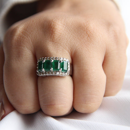 Cubic Mara Natural Emerald Ring