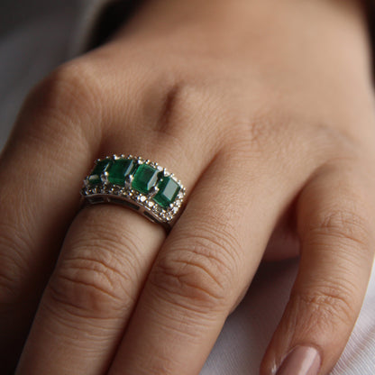 Cubic Mara Natural Emerald Ring