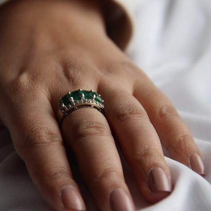 Cubic Mara Natural Emerald Ring