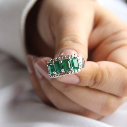 Cubic Mara Natural Emerald Ring