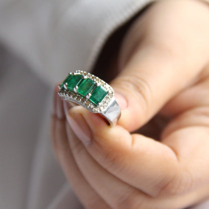 Cubic Mara Natural Emerald Ring
