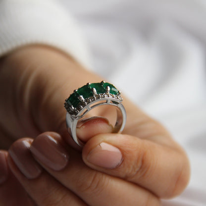 Cubic Mara Natural Emerald Ring