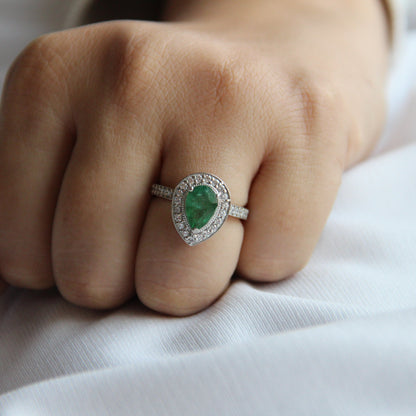 Pear Of Joy Natural Emerald Ring