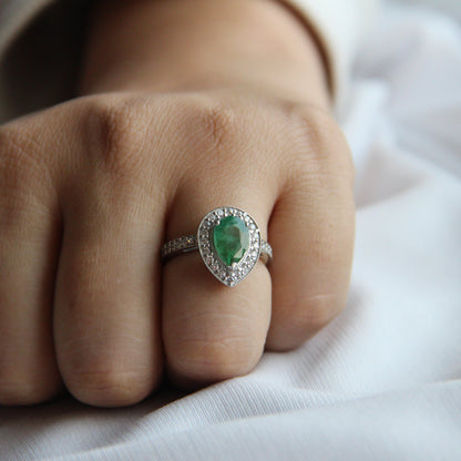 Pear Of Joy Natural Emerald Ring