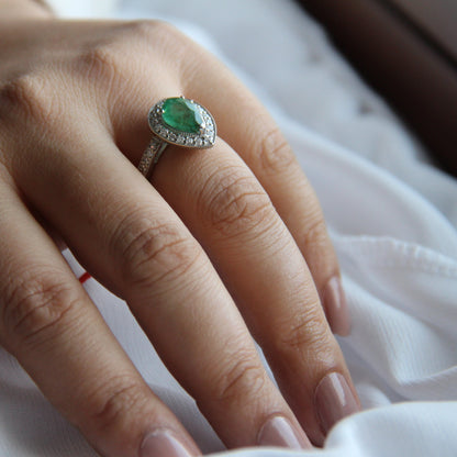 Pear Of Joy Natural Emerald Ring
