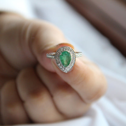 Pear Of Joy Natural Emerald Ring